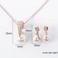 Creative Bridal Pearl Necklace Earrings Jewelry Set