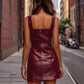 PU Leather Spice Tube Top Slip Bodycon Dress