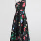 Lady Temperament Oblique Shoulder Sleeveless Waist Slimming Dress