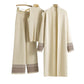 East Elegant Graceful Cardigan Robe Knitted Wide Leg Pants Three-piece Set