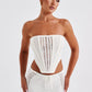 European And American Backless Tube Top Sheath Dress Knitting Suit