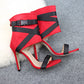 Open Toe Fashion Style Woven Buckle Stiletto Heels Peep Toe Women's Shoes