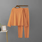 Off-shoulder Woolen Pants Top Loose Knitting Suit