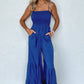 Women's Solid Color High Waist Strap Fitted Waist Jumpsuit