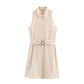 European And American Style Adhesive Hollow Embroidery Sleeveless Dress