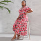 Loose V-neck High Waist Dress