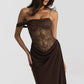 Solid Color Lace Tight Stitching Dress