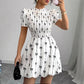 Womens Ruffle-Sleeve Bow-Knot Pullover Dress