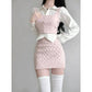 Niche Bandage Dress Sweater Vest Girl Hip Skirt Autumn Suit Women