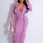 Pure Color Tied Stringy Selvedge Dress