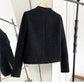 Classic Style French Style Temperament Thin Type With Button Design Short Top