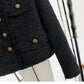 Classic Style French Style Temperament Thin Type With Button Design Short Top