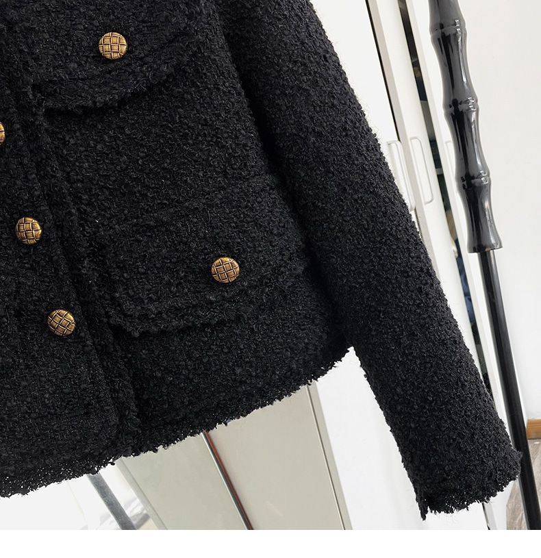 Classic Style French Style Temperament Thin Type With Button Design Short Top
