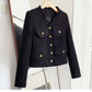 Classic Style French Style Temperament Thin Type With Button Design Short Top
