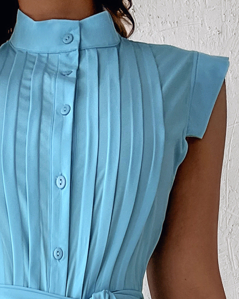 Pantalon une pièce ample bleu à la mode pour femmes