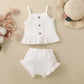 Ensemble short à bretelles multicolore uni pour bébé
