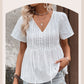 Summer New Women's V-neck Stitching Shirt