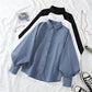 Chemise à manches lanternes, design Sense Niche, haut ample à manches longues et revers