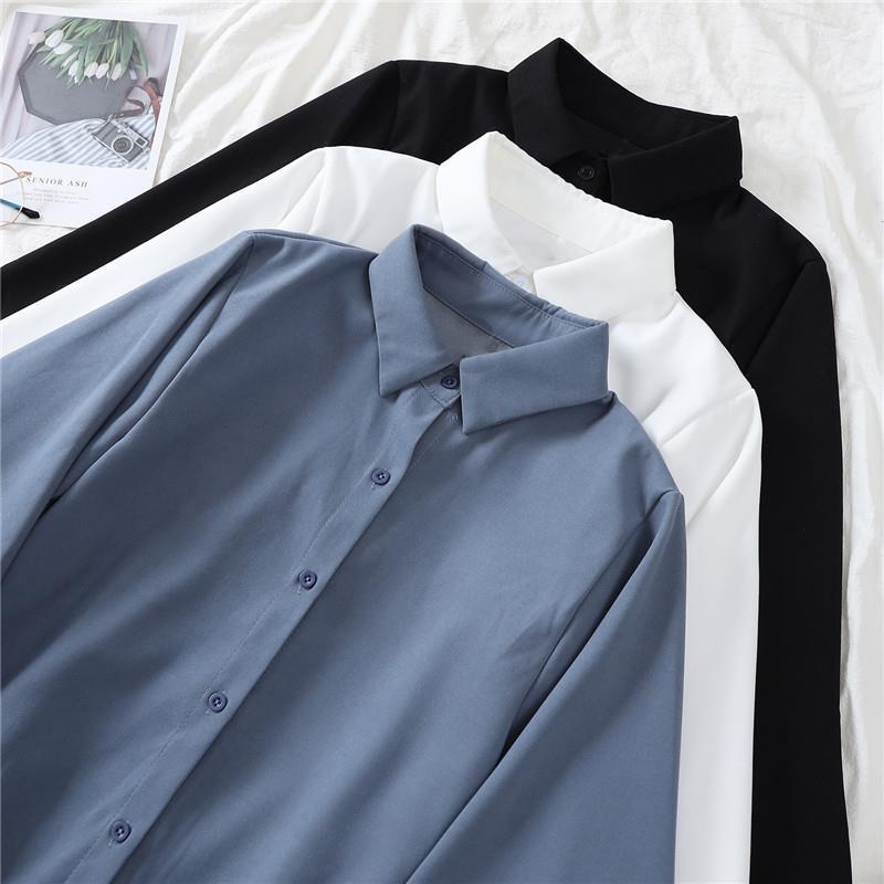 Chemise à manches lanternes, design Sense Niche, haut ample à manches longues et revers