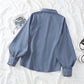 Chemise à manches lanternes, design Sense Niche, haut ample à manches longues et revers