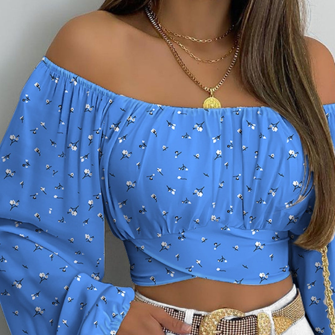Women's New Off-shoulder Printed Top