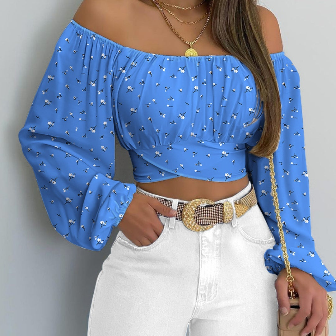 Women's New Off-shoulder Printed Top
