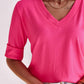 Female V-neck Thread Half-sleeve Sweater