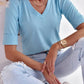 Female V-neck Thread Half-sleeve Sweater