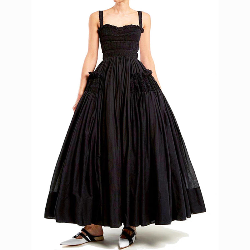 Robe à ourlet large de couleur unie pour femme