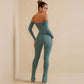 Combinaison moulante de couleur pure pour femme