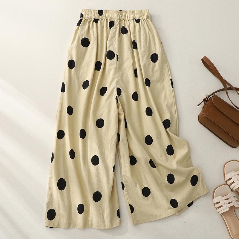 Pantalon décontracté rétro en lin pour femme