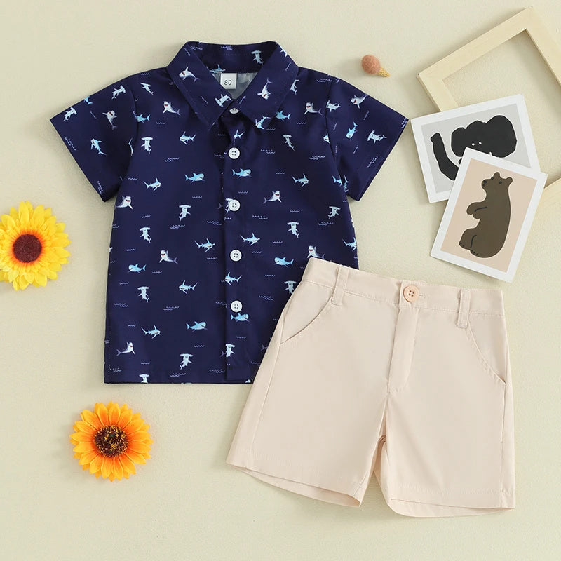 Ensemble chemise et short à imprimé animal pour enfant