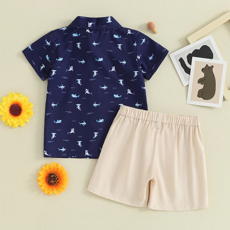 Ensemble chemise et short à imprimé animal pour enfant