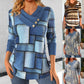 Female V-neck Casual Printed Pullover