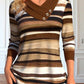 Female V-neck Casual Printed Pullover