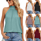 Summer New Women's Pure Color Halter Lace-up Vest