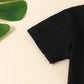 Children's Fashion Round Neck Printed Pullover Short Sleeve Shorts Suit