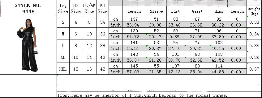 Autumn And Winter New Wide-leg Pants Solid Color Evening Dress Jumpsuit
