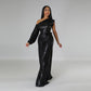 Autumn And Winter New Wide-leg Pants Solid Color Evening Dress Jumpsuit