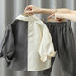 Boy Loose Long Sleeve Shirt Two-piece Set
