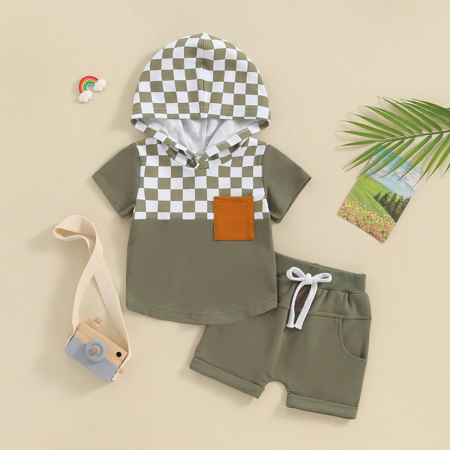 Nouvelle combinaison à manches courtes et capuche colorblock