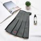 Pleated Skirt Strawberry Embroidered High Waist A-Line Skirt