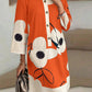 Autumn Half-sleeve Printed Loose And Elegant Shirt Dress