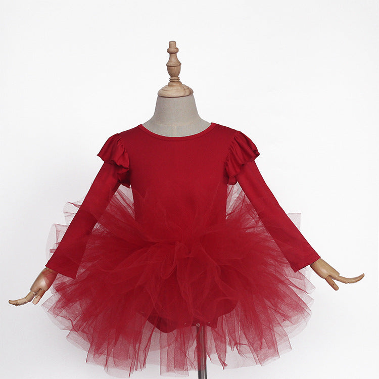 Children's Ballet Practice Clothes Mesh Skirt