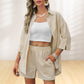 Women's Casual Loose Short Sleeves Shorts Suit