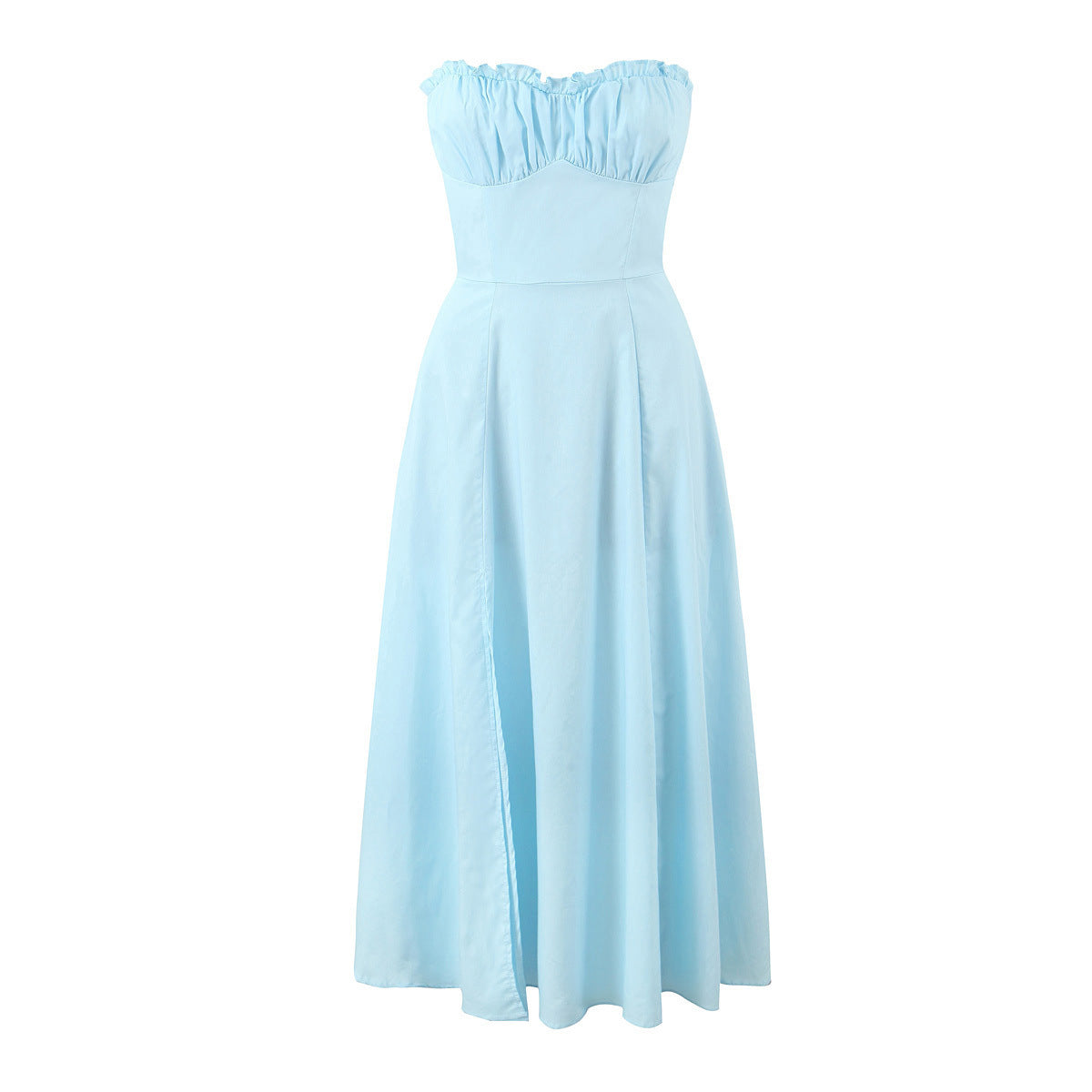 Solid Color Sleeveless Sleeveless Split Tube Top Dress Sling Top Suit