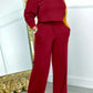 Women's Long-sleeved Round Neck Sweater Elastic Waist Pants Casual Fashion Two-piece Suit
