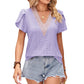 Women's V-neck Lace Short-sleeved Loose Top