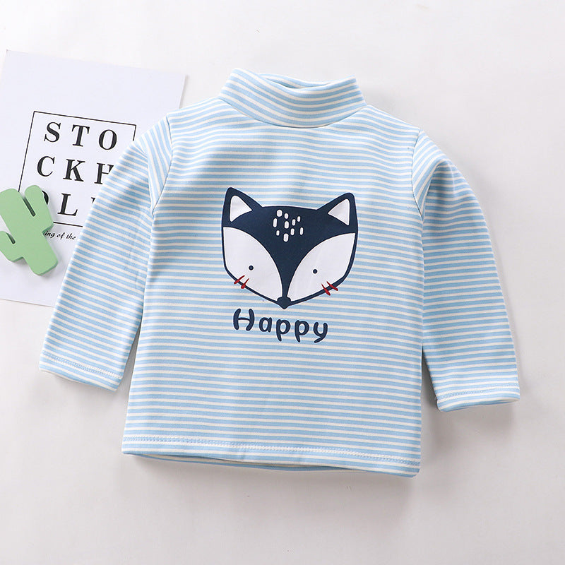 Plus fleece long sleeve high neck t-shirt