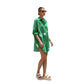 Women's Fashionable Loose Casual Cardigan Dress With Print And Lapel